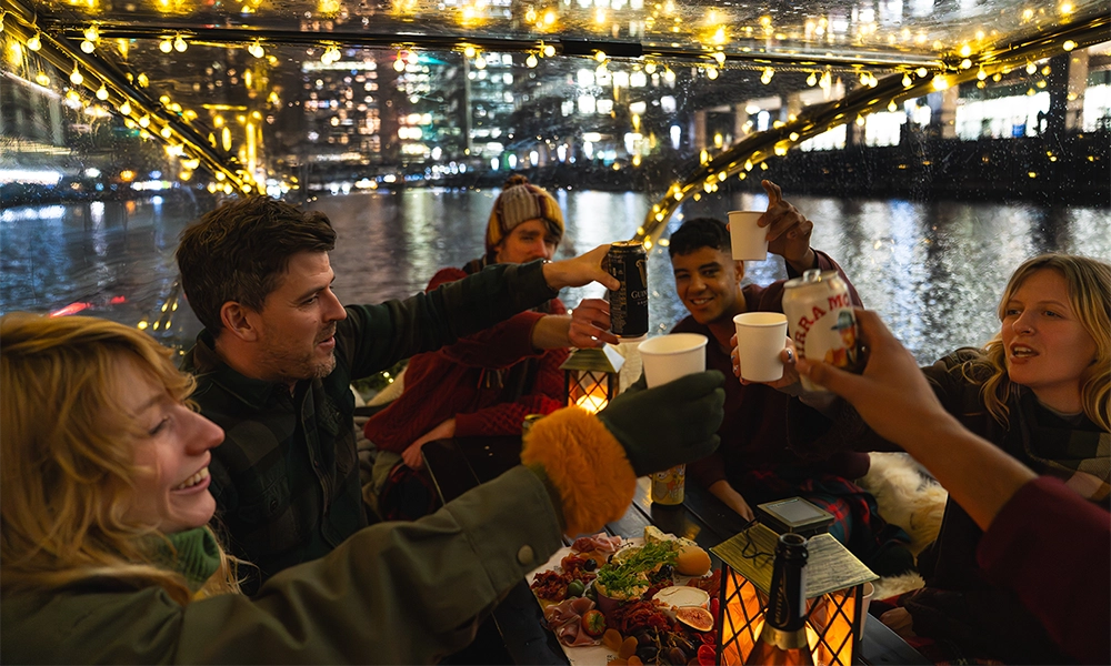 GoBoat is among the businesses embracing the festive season in Canary Wharf - image by GoBoat