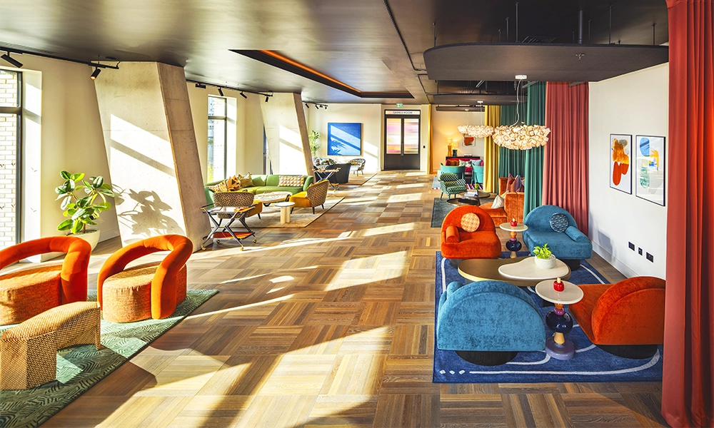 The evening lounge at the scheme can be divided into semi-private areas if desired - image supplied by Vertus