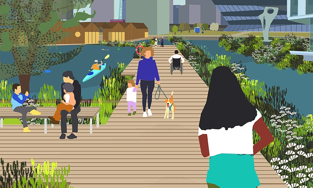 A floating park would be open to the public - image supplied by RDW