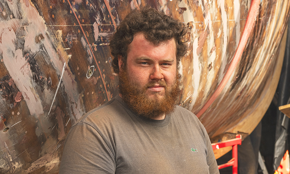 Shipwright Lucian Hawkes now works for himself following an apprenticeship - image by James Perrin