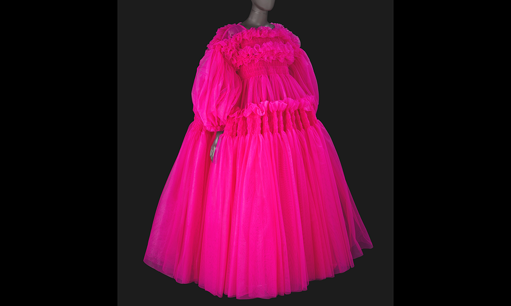 Molly Goddard’s Daria dress, once worn by Beyoncé, features 61 metres of tulle and takes pride of place in the Why We Make galleries - image by V&A East Museum