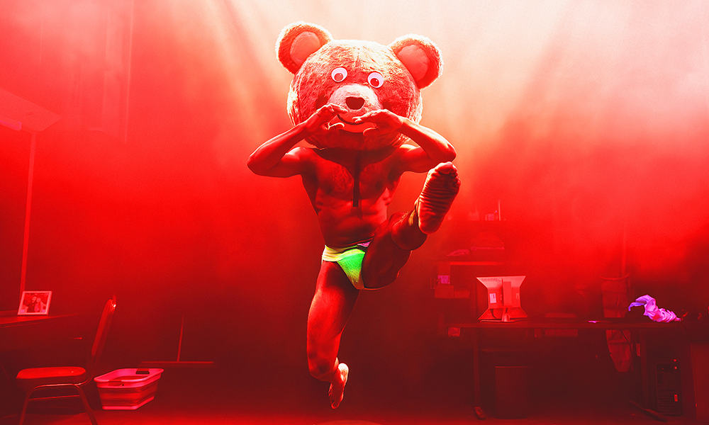 Dex Lee as Geoff, one of the real Dancing Bears in Tender at Soho Theatre – image by Alex Brenner 