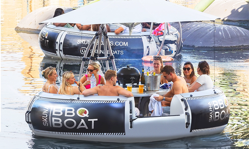 As the weather warms up, Skuna is gearing up for barbecue season with its BBQ Boats at West India Quay in Canary Wharf - image supplied by Skuna