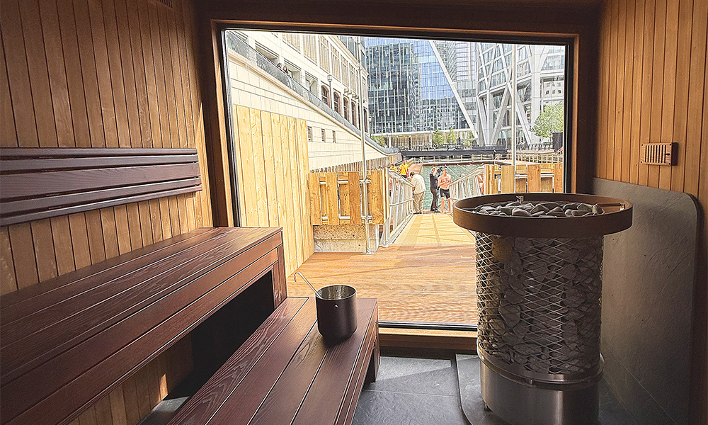 There are on-site saunas for swimmers to warm up in - image by Jon Massey / Wharf Life