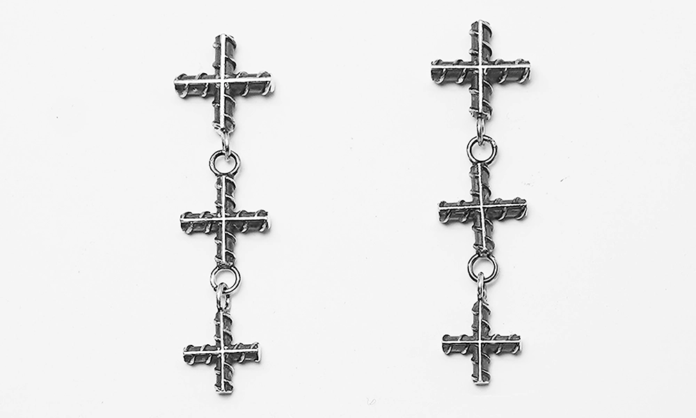 Re-construction Collection Grid Lock Earrings by June Yoo - image supplied by Made By Many Collective