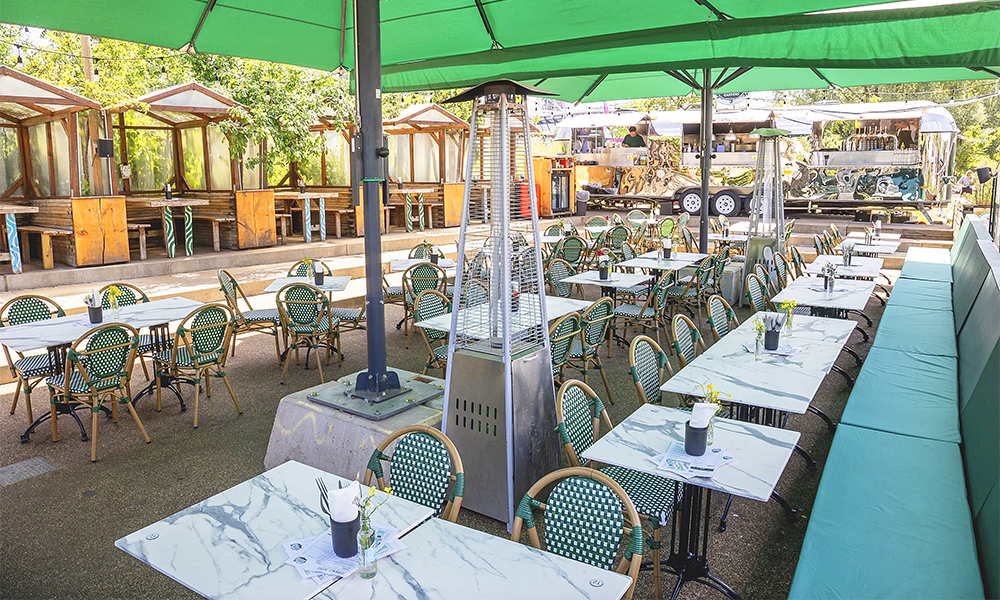 Barge East offers bistro style dining on the canalside - image by Barge East
