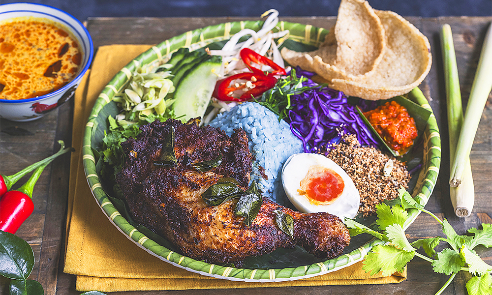 Ong Lai Kopitaim is known for its Nasi Kerabu blue rice - image supplied by Ong Lai Kopitaim