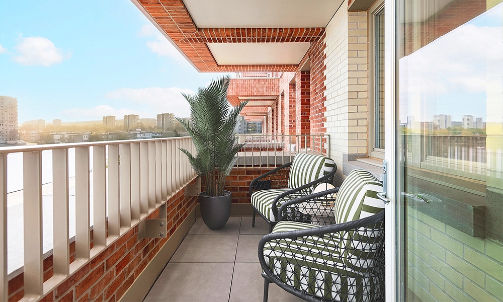 The properties feature private balconies - image supplied by Peabody New Homes