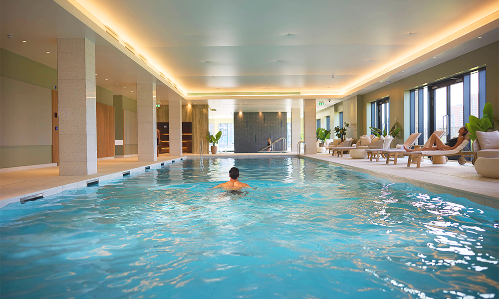 The main pool at The Riverside Club, now open at Heron Wharf - image supplied by Berkeley Capital
