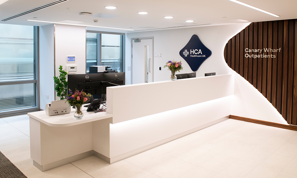 HCA Healthcare UK's outpatients facility at Canary Wharf - image supplied by HCA UK
