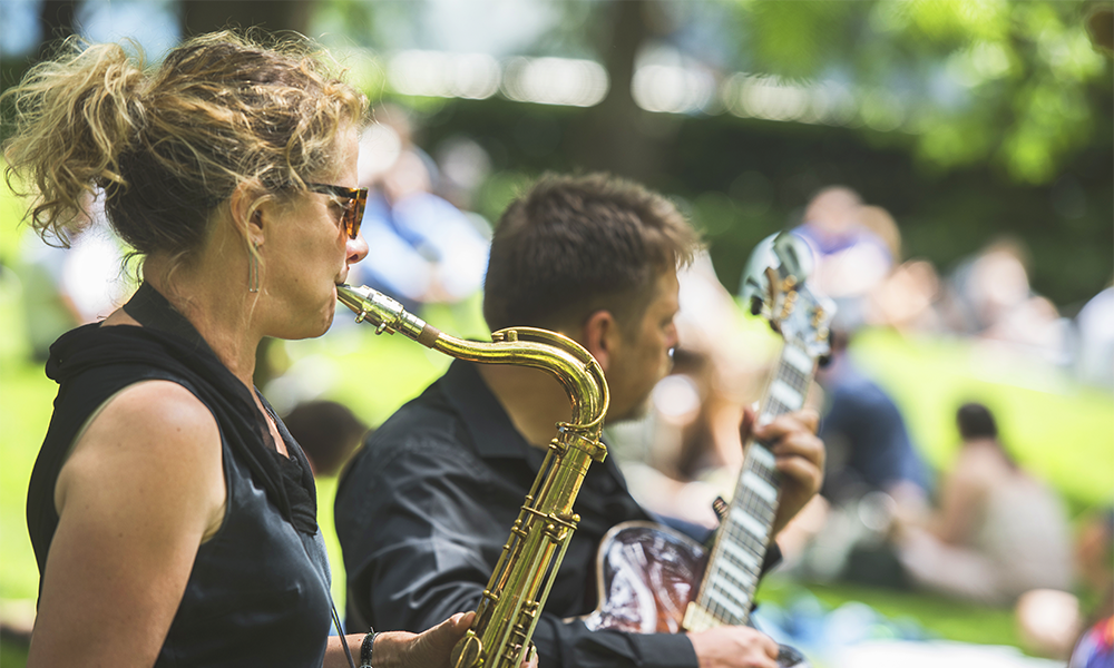 Musicians from the Docklands Sinfonia will play a series of gigs in Union Square - image supplied by Canary Wharf Group