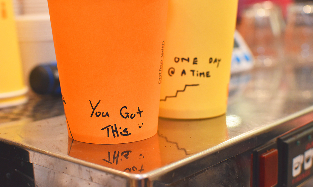 Cups decorated by trainees at Circle Collective - image by Jon Massey / Wharf Life