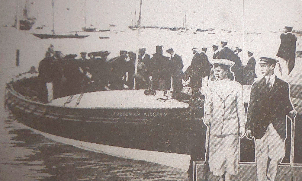 A composite press photo marking King George V’s visit to the vessel, as featured in The Weekly Dispatch - image by The Weekly Dispatch