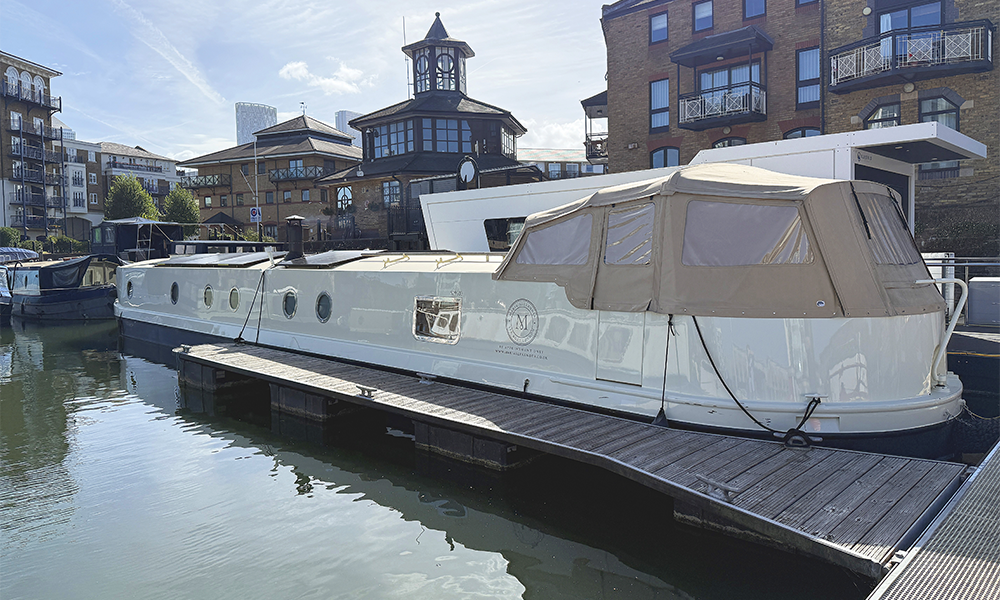 The Maria Alexander Spa Boat is now moored at Limehouse Marina in east London - image by Jon Massey / Wharf Life