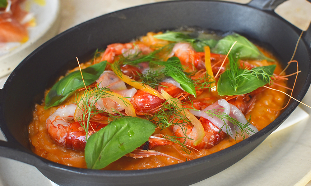 Sicilian Red Prawn Risotto for two at Alto 19 - image by Jon Massey / Wharf Life